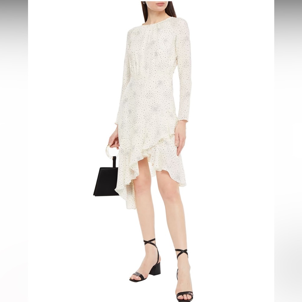 Maje Asymmetric Ruffle Dress